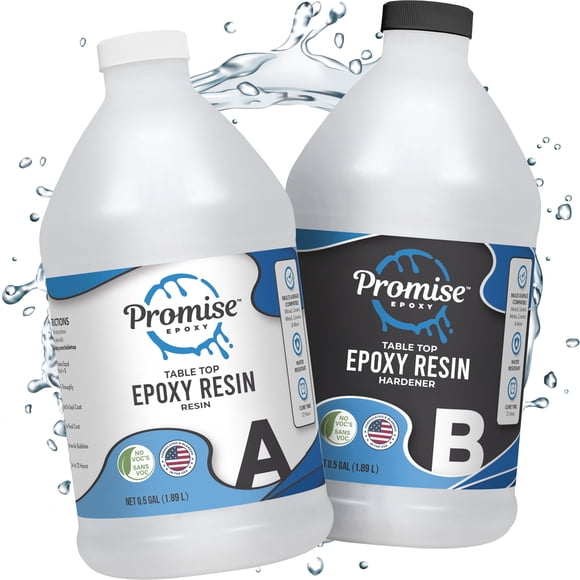 Kit de resina epoxi Promise Epoxy de 3,78 L, transparente y resistente a los rayos UV