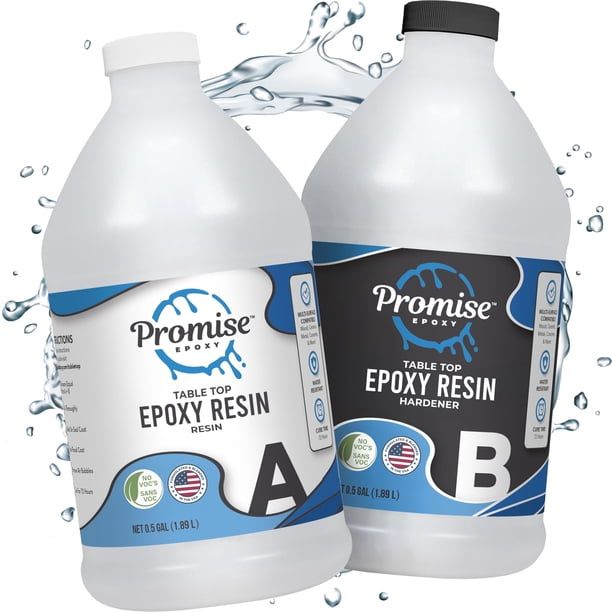 Kit de resina epoxi Promise Epoxy de 3,78 L, transparente y resistente a los rayos UV