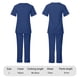 thumbnail image 4 of Uniforme de trabajo de enfermería con cuello en V y bolsillo de color sólido europeo y americano para mujer, 4 of 5