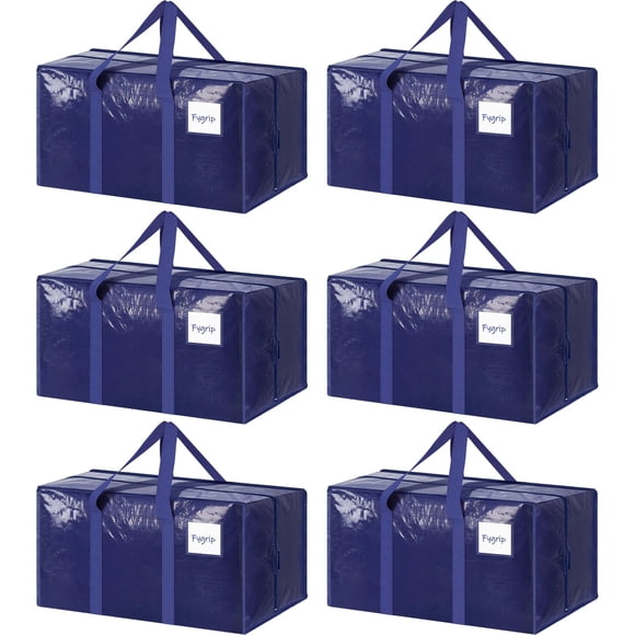 Bolsas de mudanza FYGRIP extra resistentes, grandes, paquete de 6, azules