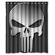 thumbnail image 1 of Cortina de ducha de calavera de Punisher, juego de cortina de baño con ganchos, tamaño 60 x 72 pulgadas, 1 of 3