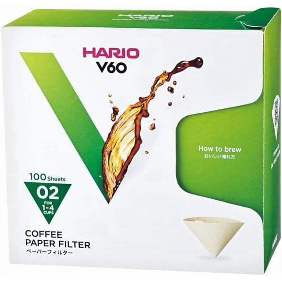 Filtro de café Hario V60, papel, tamaño 02, color natural, caja de 100 unidades