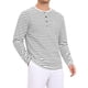 thumbnail image 4 of Camisas Henley a Rayas de Manga Larga con Botones para Hombre INSPIRE CHIC de Regreso a Clases 3XL Blanco, 4 of 6