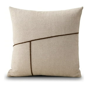 Wyj Hogar - Pack De 02 Fundas De Cojin - Chenille Detalle En Yute 45X45Cm Beige