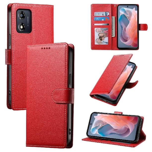Funda para FOXDOCK Motorola Moto E13– Cuero Premium, 3 ranuras para tarjetas, Protección contra impactos