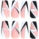 thumbnail image 2 of 24 uñas postizas de bailarina con diseños geométricos en blanco y negro, cobertura total, uñas postizas tipo ataúd, uñas acrílicas para decoración de uñas DIY., 2 of 5