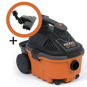 Ridgid - Pack Aspiradora Seco - Mojado 14 Lt 5Hp Wd4075 + Boquilla Alfombra Piso Flotante Vt2530