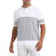 thumbnail image 4 of INSPIRE CHIC Camisa Polo de Hombre a Rayas Ajuste Regular Mangas Cortas Abotonada con Cuello Camisetas de Golf de Punto 2XL Blanco, 4 of 6