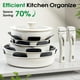 thumbnail image 3 of Juego de utensilios de cocina SODAY, 15 unidades, antiadherentes con mango desmontable, color blanco, 3 of 3