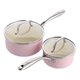 thumbnail image 1 of Juego de cacerolas GreenLife 1 qt + 2 qt rosa antiadherente, 1 of 5