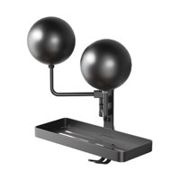 Magideal - Soporte Para Casco De Pared, Accesorios, Multifuncional, Metal, Estante Para Casco De Motocicleta, Colgador Para Casco Para Chaqueta, Sombreros De Fút Estilo De Doble Bola