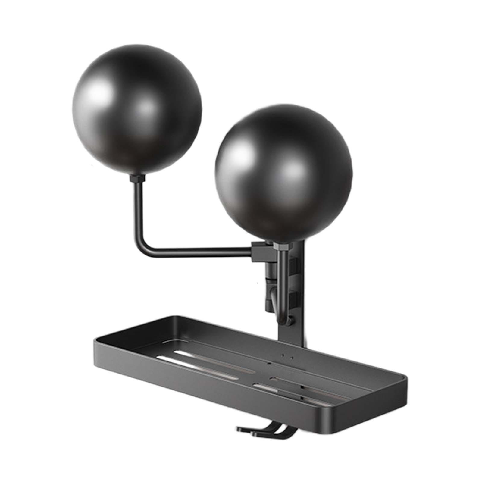 Magideal - Soporte Para Casco De Pared, Accesorios, Multifuncional, Metal, Estante Para Casco De Motocicleta, Colgador Para Casco Para Chaqueta, Sombreros De Fút Estilo De Doble Bola