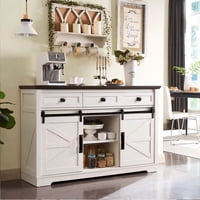 Mueble Buffet Aparador Blanco Para Living O Comedor Con Cajones Y Puertas Correderas