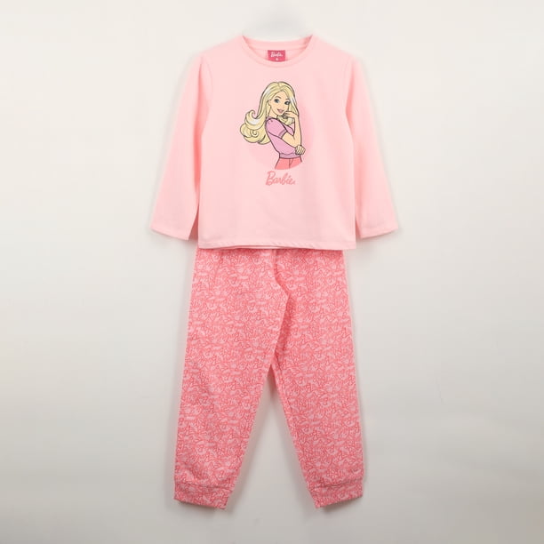 Pijama Manga Larga Niña Muñeca Rosado Barbie