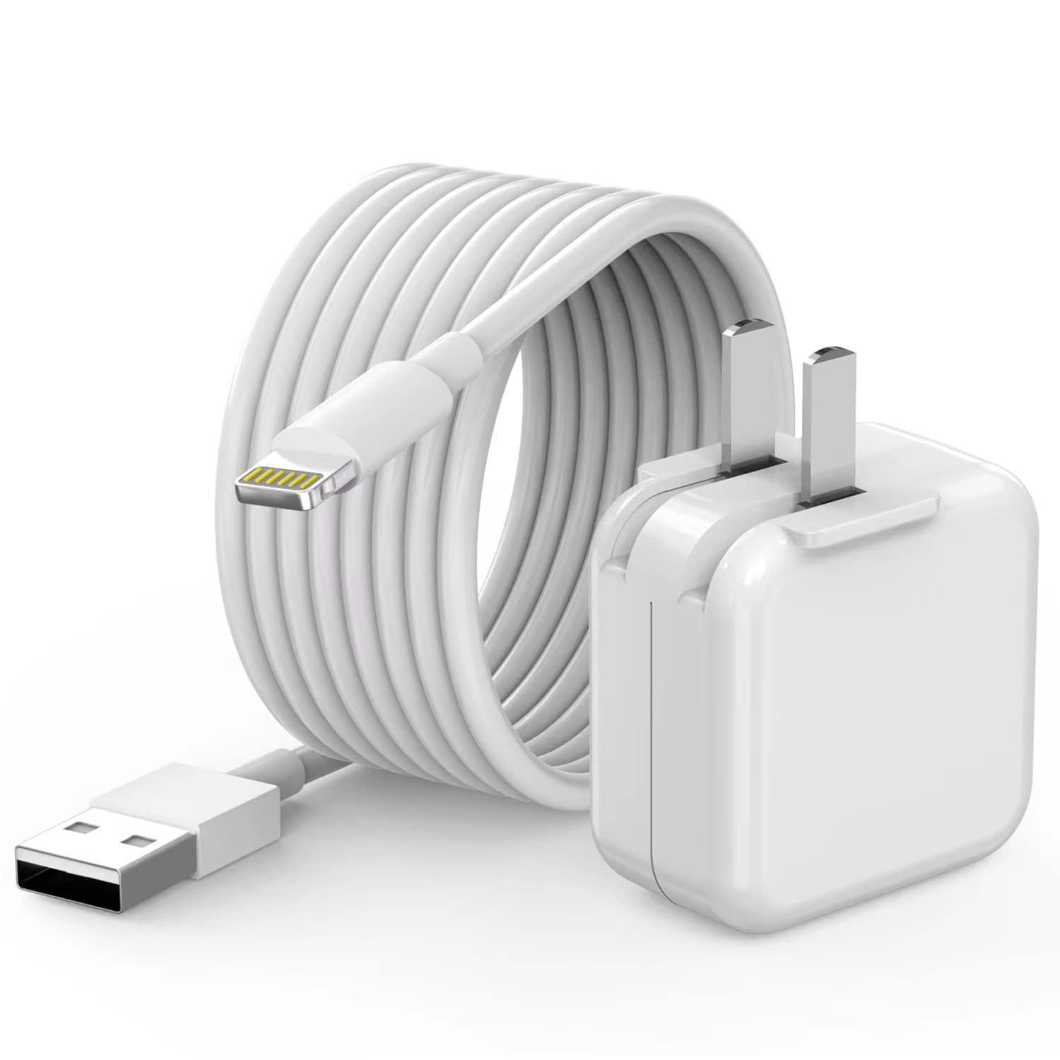 Dreemteam - Cargador Para Ipad, Certificado Apple Mfi, Cable De 3 M, Enchufe De Pared Plegable