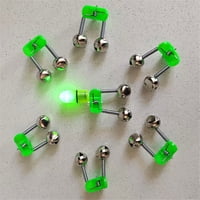 Xusx111 - 28Pcs Campanas De Pesca Led Barra Luces Para La Noche - Clip En Las Alarmas De Cebo Con Campanas De Alerta De Metal Doble Para La Pesca En Hielo - 2Colors (14 Rojo, 14 Verde,)