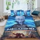 thumbnail image 2 of ¡Megamind Manda! Conjunto de sábanas temático, trío de piezas, cómodo y amigable con la piel, diseño único, regalo de decoración para el hogar para familiares, amigos y fans,173cm *218cm, 2 of 6