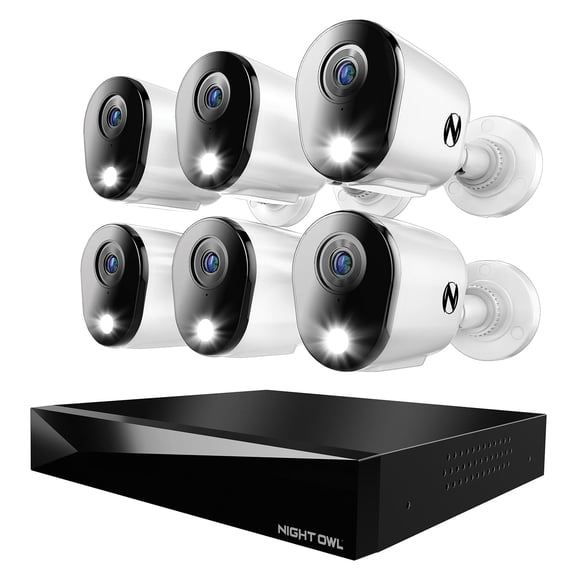 Sistema de cámaras de seguridad Night Owl DVR de 12 canales con 6 cámaras 4K HD