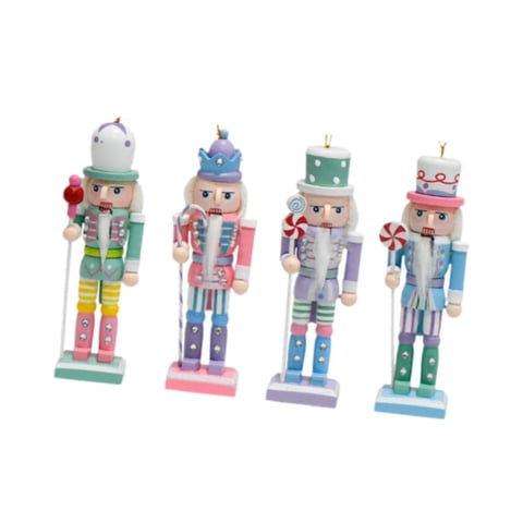 Magideal - 4 Uds. De Mini Cascanueces De Madera Para Navidad, Juego De Cascanueces Para Oficina, Escritorio, Navidad, Cascanueces, Figura De Muñeca, Decoraciones