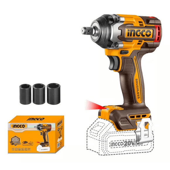 Llave Pistola Impacto Ingco Bl 1/2 20v 500nm Ciwli20501 S/ba