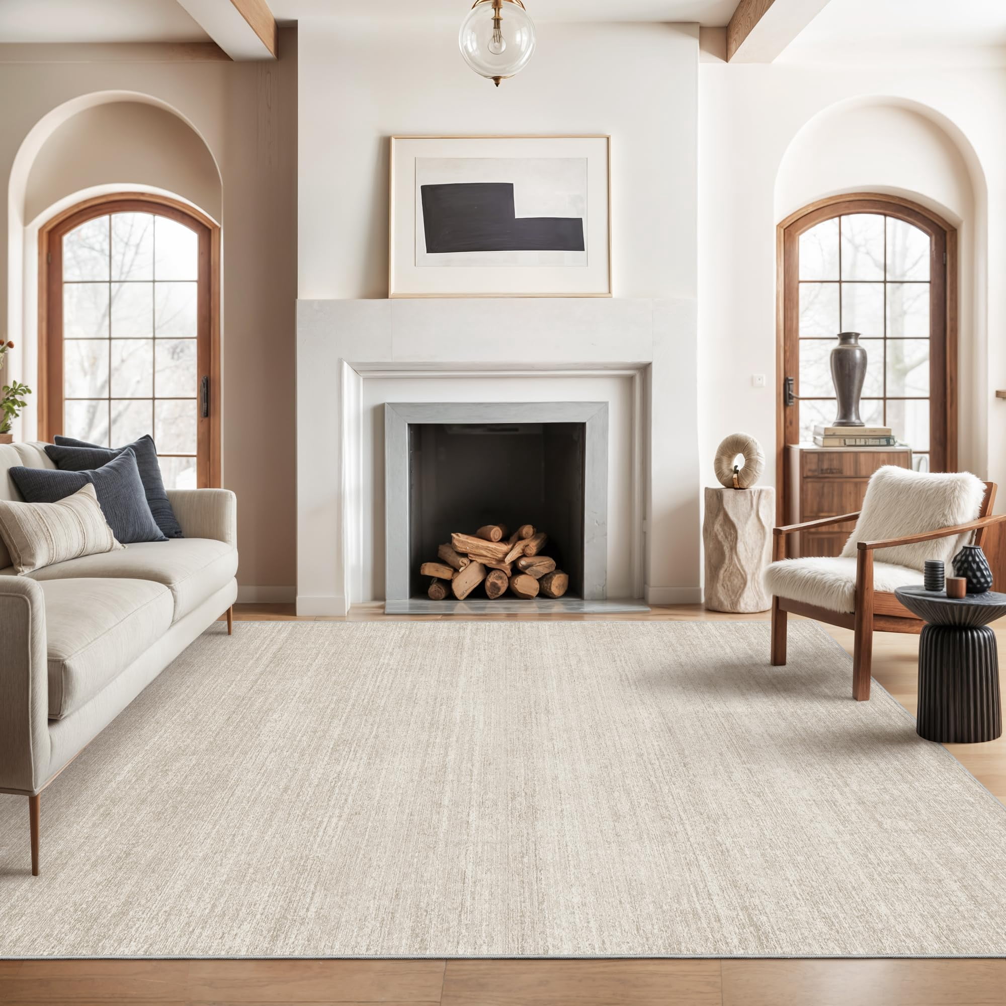 Alfombra Lavable Valenrug Resistente A Las Manchas, 200 X 300 Cm, Color Beige