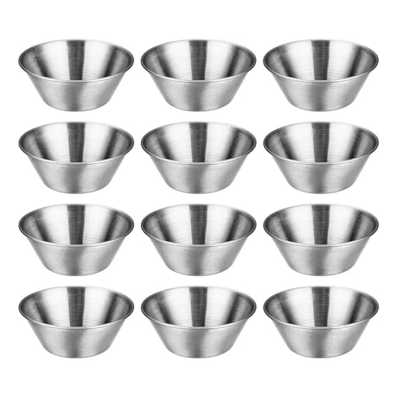 12u Pocillos Salsero Acero Inoxidable 50ml 1.5oz Cocina Hoga Plateado