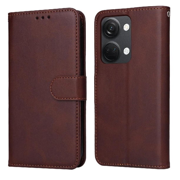 Funda Billetera para OnePlus Nord 3 con Porta Tarjetas y Soporte Ajustable Marrón