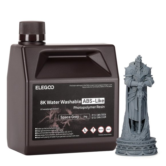 Resina ELEGOO 8K tipo ABS 2000 g gris espacial lavable