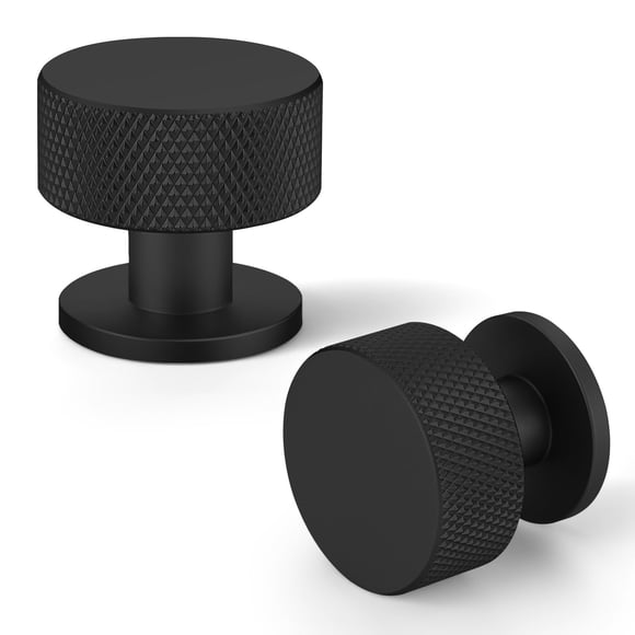 Perillas para gabinete FAPUAL negro mate para gabinetes de cocina, 2 piezas