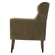 thumbnail image 3 of Modern Accent Chair,Chenille Arm Chairs for Living Room,Upholstered Mordern Armchair,Comfy Soft Padded Lounge Chair in Small Space, Bedroom, w/Pillow, Solid Wood Leg (Olive Green), 3 of 3