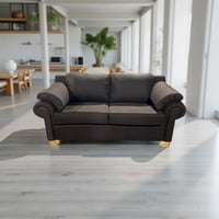 Muebles New - Sofa Dos Cuerpos Chocolate Lino Grecia