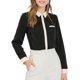 thumbnail image 1 of INSPIRE CHIC Camisa de trabajo de manga larga con botones y bloques de color para mujer, regreso a clases, talla S, negro, 1 of 8