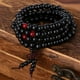 thumbnail image 3 of 1pc 108 Beads 8mm/0.31'' Natural Sandalwood Buddhist Buddha Wood Prayer Beaded Knot Black Ebony Bracelets Bangles For Men Wooden Jewelry, 3 of 4