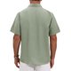 thumbnail image 3 of INSPIRE CHIC Camisa de Lino de Manga Corta para Hombre Inspirada en el Verano con Botones S Verde Claro, 3 of 5