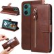 thumbnail image 1 of Funda tipo cartera para Motorola Moto G05 con bolsillo con cremallera y ranuras para tarjetas – Función de soporte Marrón, 1 of 5