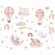 thumbnail image 2 of Vinilo Mural Infantil Niña Bebé Globos con Animales Sticker Pared Decoración Mural, 2 of 3