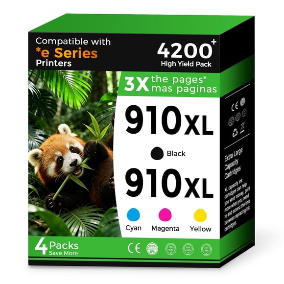 Paquete combinado de cartuchos de tinta Seecolor 910XL de reemplazo para HP