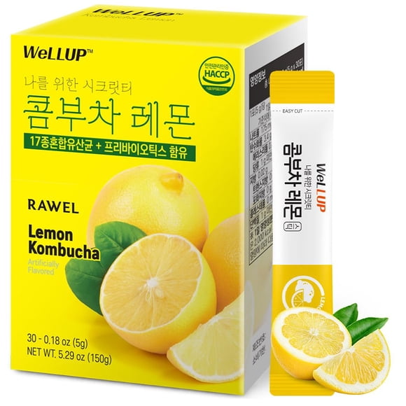 Mezcla en polvo para bebida de té kombucha de limón Rawel sin azúcar