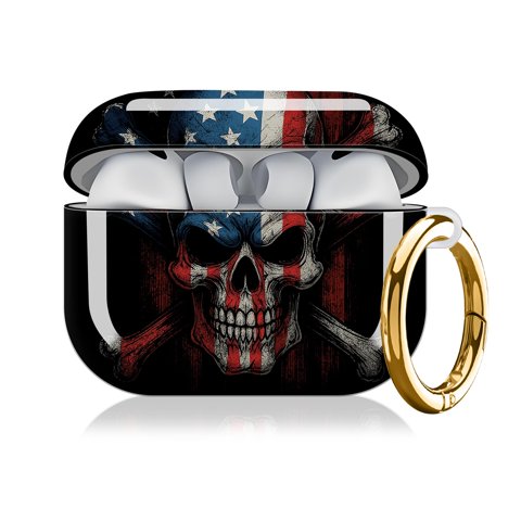 Funda Para Airpod Pro 3 Klcdorf Calavera Y Bandera De Ee.