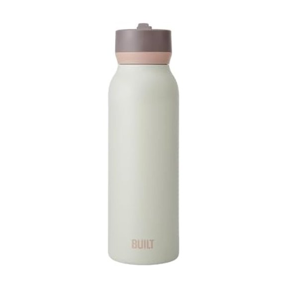 Botella de agua Built de 1.2 L de acero inoxidable con tapa con popote, aislada
