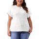thumbnail image 1 of Agnes Orinda Blusas Casuales de Punto Sólido con Cuello Redondo Texturizado y Manga Corta para Mujer de Talla Grande 1X Blanco, 1 of 6