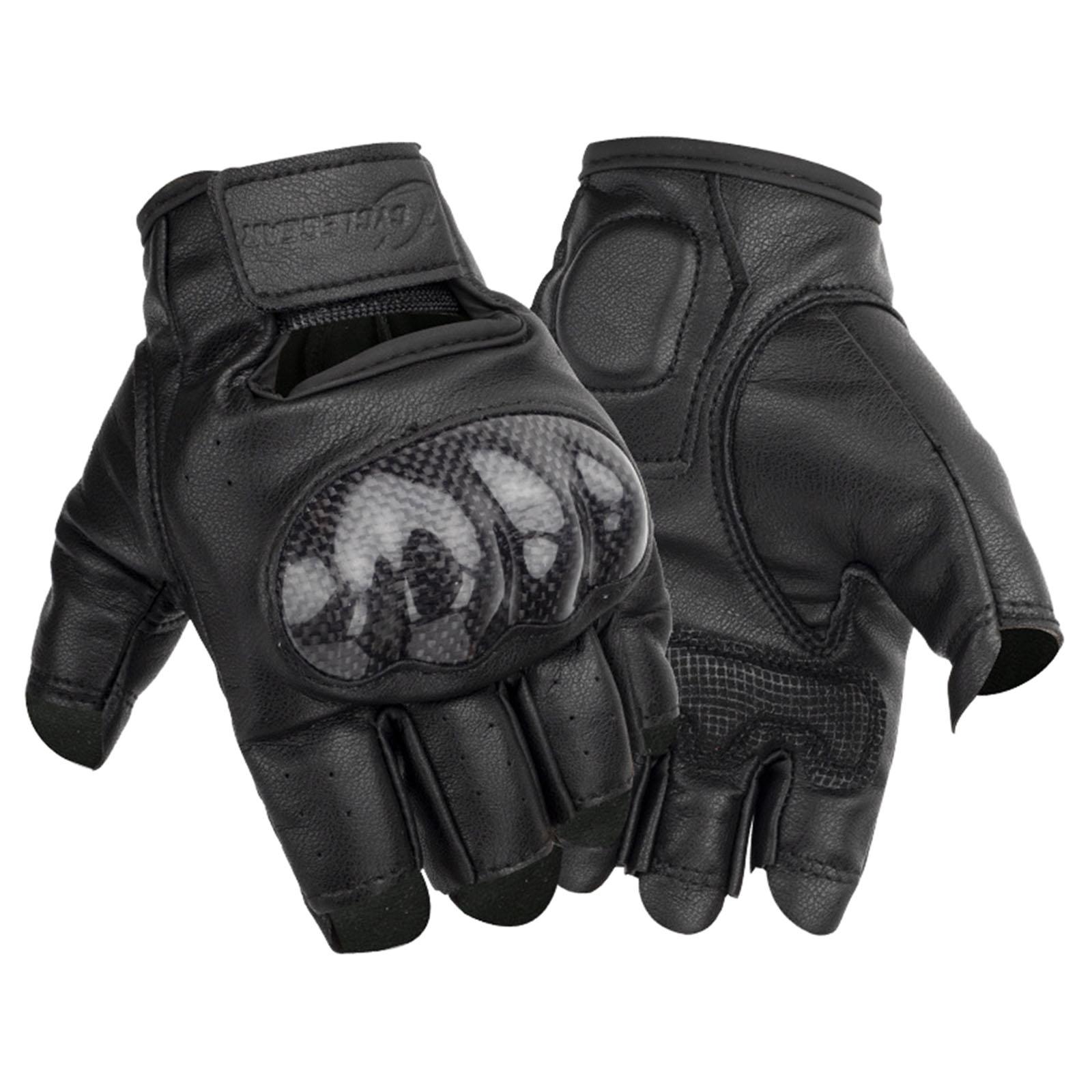 Ioensy - Guantes De Moto Medio Dedo Cuero De Pu Ajuste Para Entrenamiento De Moto De Cross Verano M