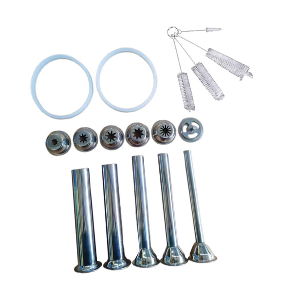 Boquillas para máquina de churros 5 kits de manga pastelera Piezas para máquina de churros Accesorios Embutidora de salchichas de acero inoxidable Her