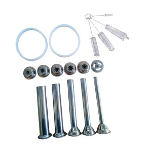 Magideal - Boquillas Para Máquina De Churros 5 Kits De Manga Pastelera Piezas Para Máquina De Churros Accesorios Embutidora De Salchichas De Acero Inoxidable Her