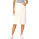 thumbnail image 1 of INSPIRE CHIC Falda de Mezclilla de Cintura Alta para Mujer Falda de Jean a la Rodilla con Dobladillo Deshilachado y Bolsillos Crema Blanco XL, 1 of 6