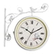 thumbnail image 4 of Hierro Forjado De Doble Cara Antigua Pared Tranquila Colgando Reloj Blanco, 4 of 5