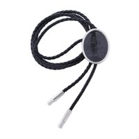 Ioensy - Corbata Bolo Vaquera Ajustable Con Colgante Para Sudaderas Aniversario Rayas Negras