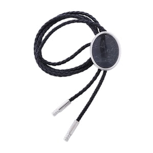 Ioensy - Corbata Bolo Vaquera Ajustable Con Colgante Para Sudaderas Aniversario Rayas Negras