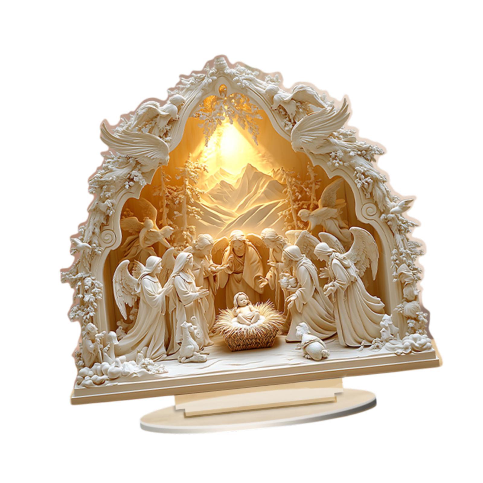 Bothyi - Estatua De Acrílico Plana 2D, Figura Coleccionable De Pesebre Navideño Navideño