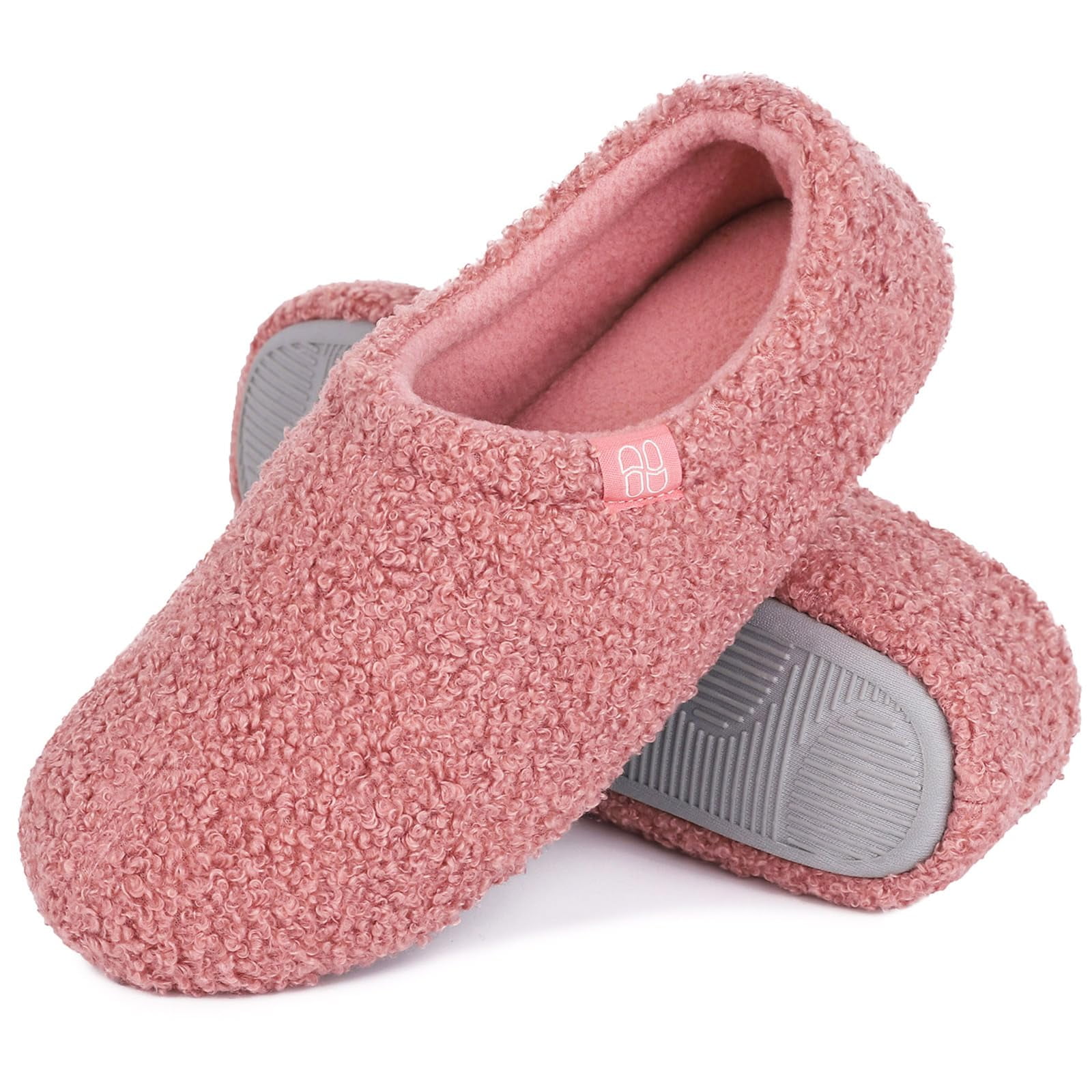 Home Top - Zapatillas Hometop De Espuma Viscoelástica De Piel Rizada Y Difusa Para Mujer, Rosas, 7-8